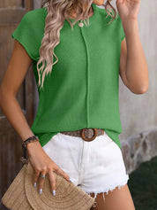 Crewneck Top, Knitted Chunky Needle Casual Sweater