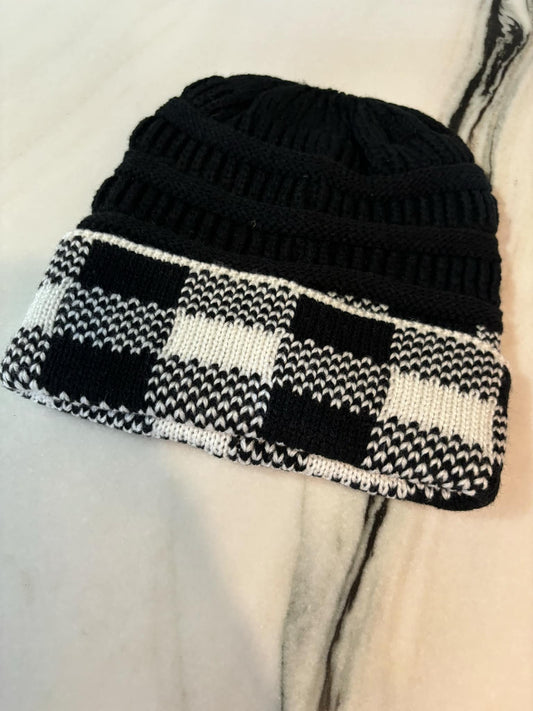 Black and White Beanie