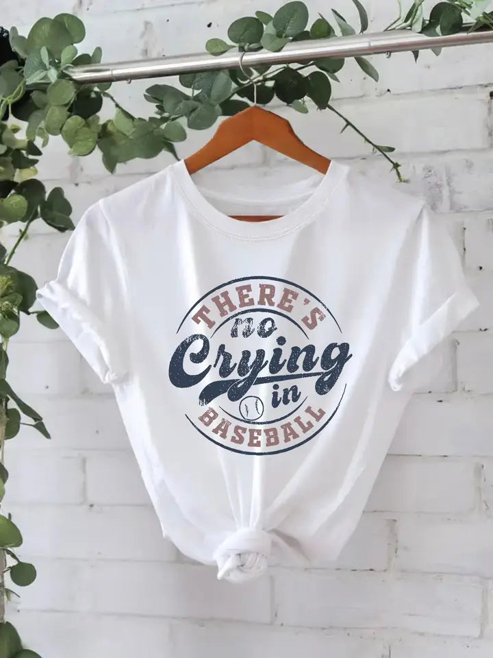 No Crying Baseball Tee