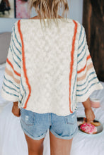 Load image into Gallery viewer, Wide Sleeve Striped Beach Sweater