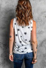 Load image into Gallery viewer, White Star Print Knit Tank with Slits