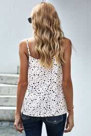 Stars Print Cowl Neck Spaghetti Straps Tank Top