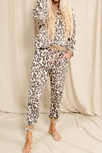 Load image into Gallery viewer, Leopard Print Long Sleeve Top and Drawstring Pants Loungewear