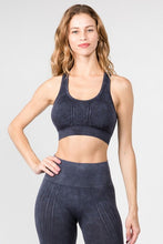 Load image into Gallery viewer, Stone Washed Seamless Activewear Sports Bra Black
