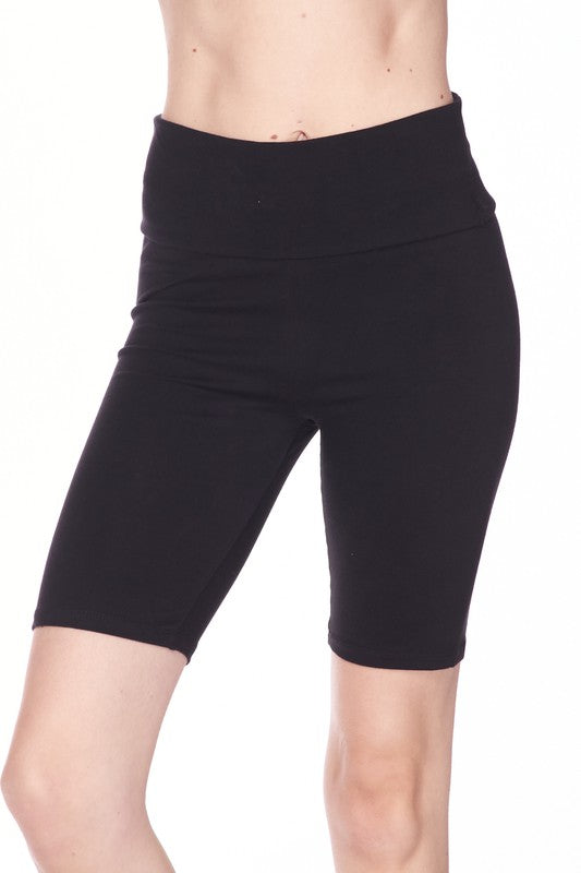 517. Solid Waist Band Biker Shorts Active Wear