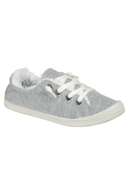 Lt Grey Fur Slip Ons Emporio Success