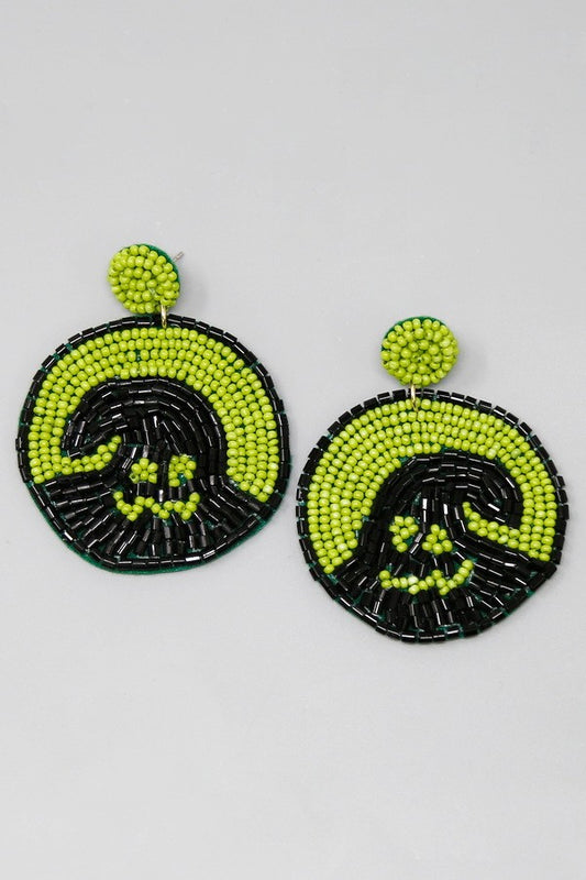 Halloween Cape Ghost Beaded Earrings