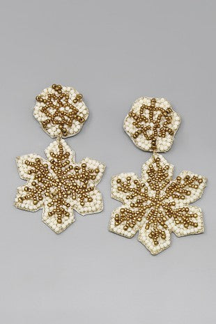 BEADED SNOWFLAKE EARRINGS