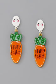 HAPPY EASTER Carrot Acrylic Earrings