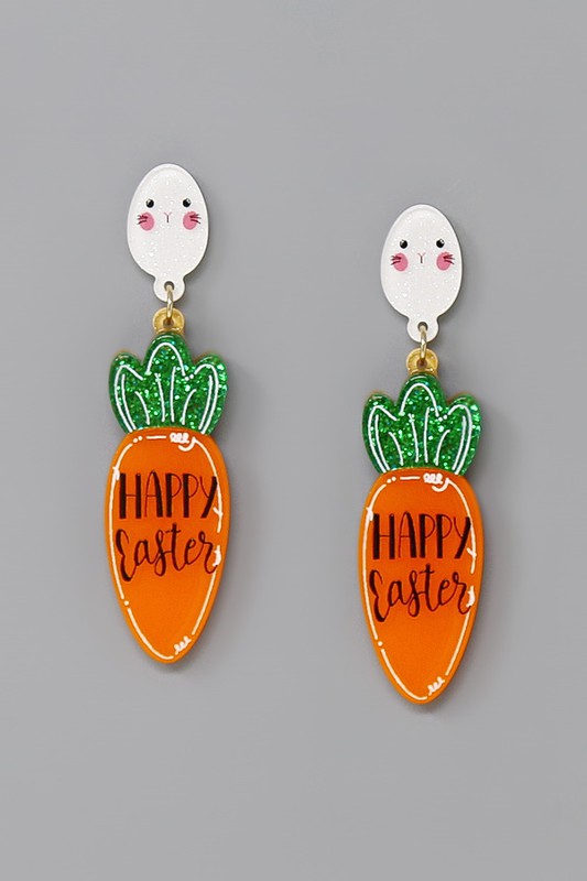 HAPPY EASTER Carrot Acrylic Earrings