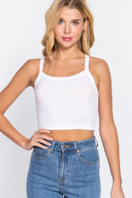 Load image into Gallery viewer, Lavender Ribbed Open Cross Back Crop Top