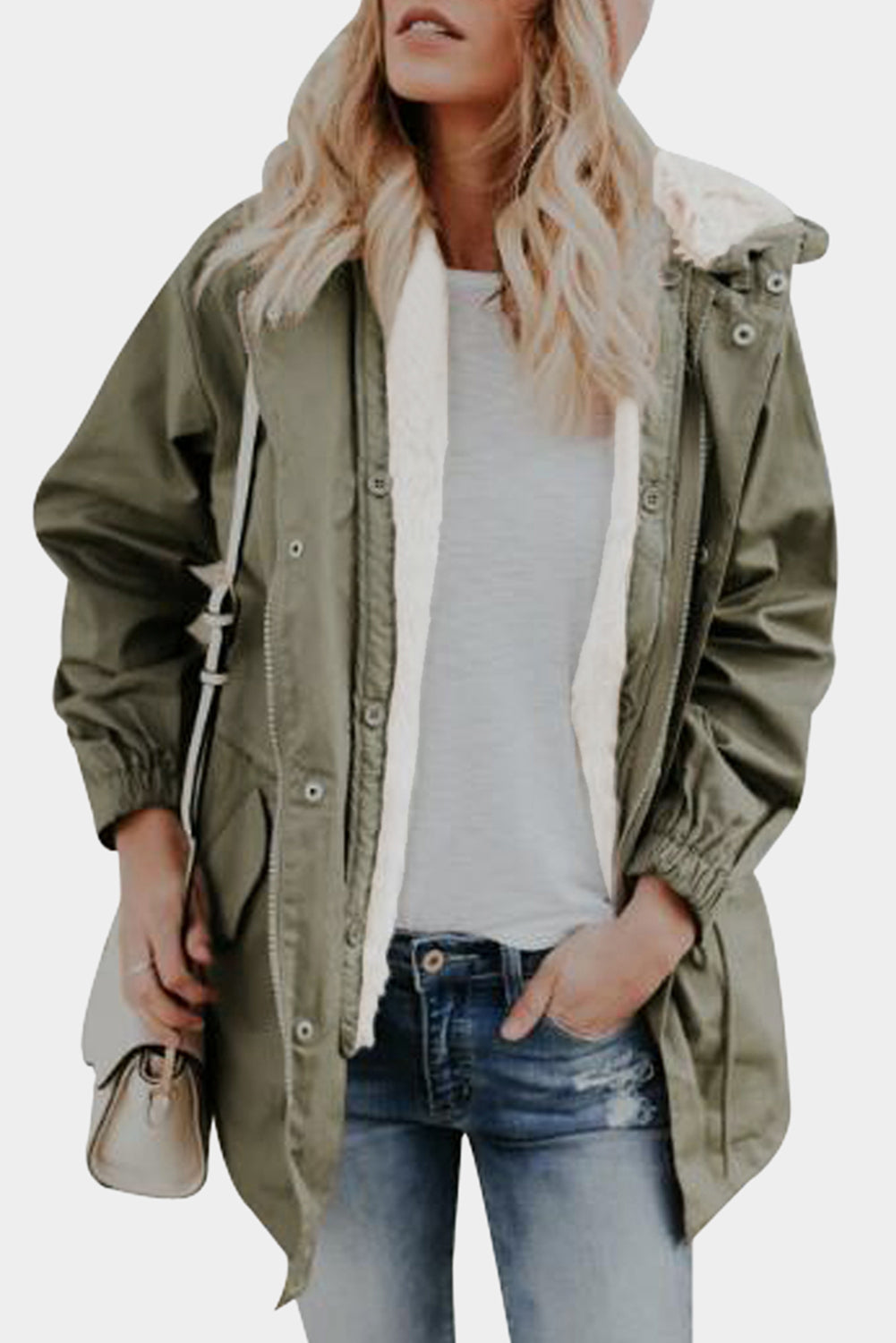 Army Green Faux Fur Jacket