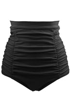 Load image into Gallery viewer, Black Retro High Waisted Swim Short