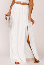 Load image into Gallery viewer, White High Waist Maxi Skirt with Split