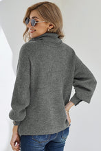 Load image into Gallery viewer, 73. Gray Lantern Sleeve Turtleneck Pullover Sweater