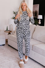 Load image into Gallery viewer, Leopard Print Hooded Top and Slim-fit Pants Loungewear