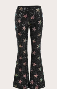 Star Flare Leg Sequin Pants