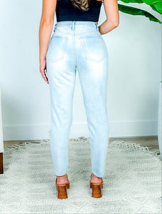 Relaxed Fit High Waist Distressed Denim "Mom Jeans"