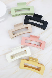 Pastel Cut Out Rectangle Shape Hair Claw