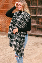 Load image into Gallery viewer, Black Winter Thick Large Plaid Scarf