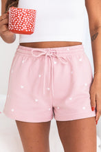 Load image into Gallery viewer, Pink Cute Heart Print Drawstring Lounge Shorts