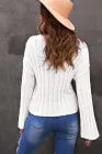 White Drop Shoulder Loose Knitted Sweater