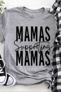581. MAMAS Supporting Graphic Print Gray Tee