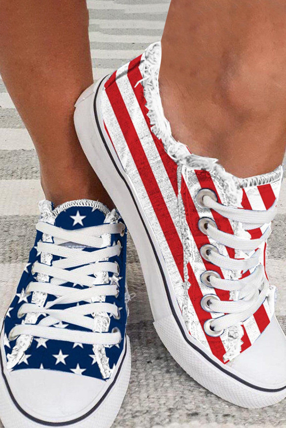 American Flag Lace-up Canvas Sneakers