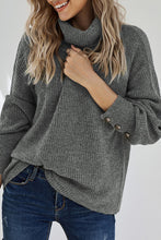 Load image into Gallery viewer, 73. Gray Lantern Sleeve Turtleneck Pullover Sweater