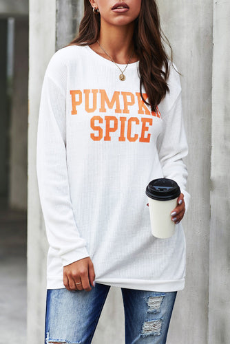PUMPKIN SPICE Graphic Pullover Knit Top