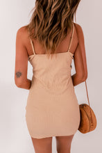 Load image into Gallery viewer, Buttoned Ribbed Sleeveless Bodycon Mini Dress