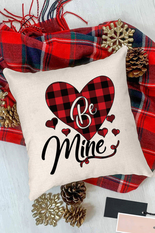 Be Mine Plaid Heart Print Valentine pillow case