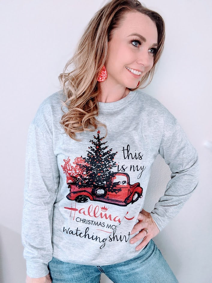 951. Christmas Car Letters Print Pullover Sweatshirt