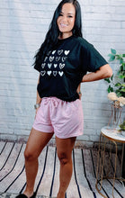Load image into Gallery viewer, Pink Cute Heart Print Drawstring Lounge Shorts