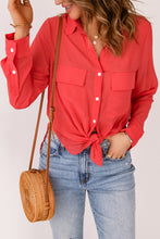 Load image into Gallery viewer, Red Flap Pocket Button Up Shirt
