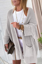 Load image into Gallery viewer, Khaki Oversized Fold Over Sleeve Sweater Cardigan