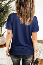 Load image into Gallery viewer, Blue Tis The Season Baseball Print Short Sleeve T Shirt