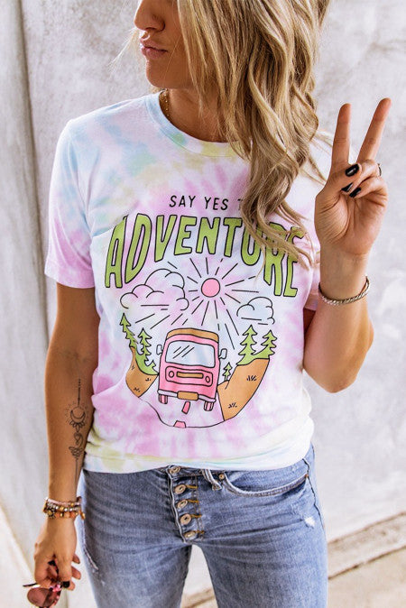 594. SAY YES TO ADVENTURE Tie-dye Print Tee