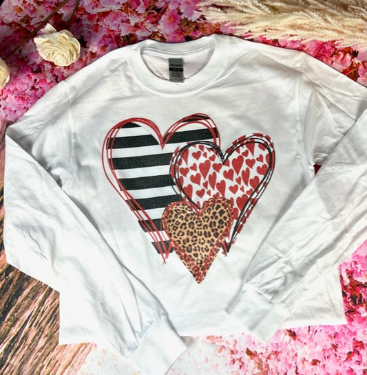 Three Hearts Valentine's Long Sleeve