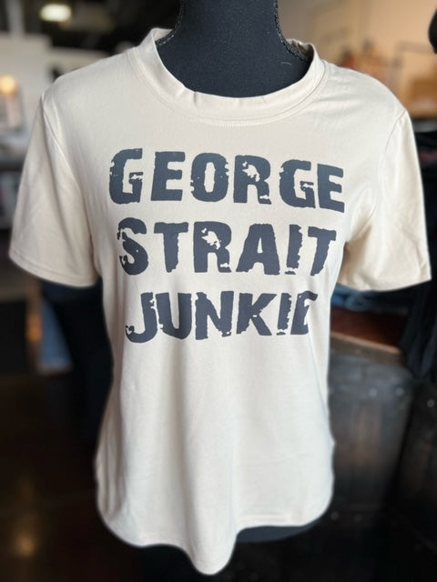 Khaki Butter Soft Polyester Tee- George Straight Junkie